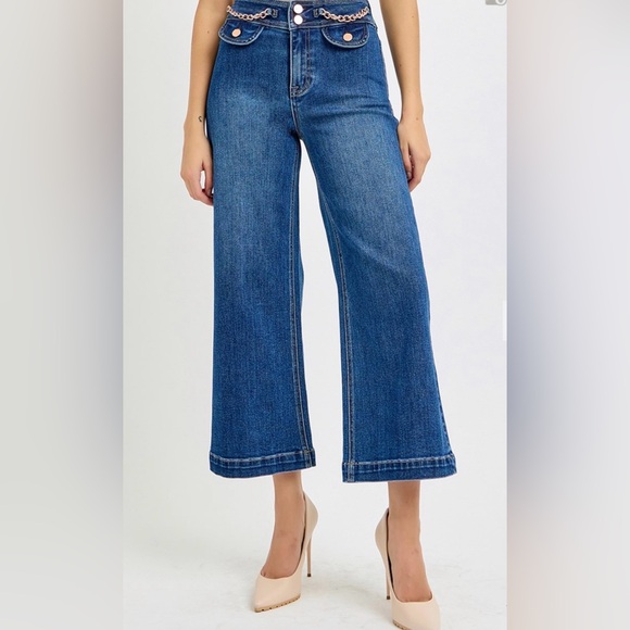 Stylish Indigo Wide Leg Women's Jeans NWT - Picture 2 of 6